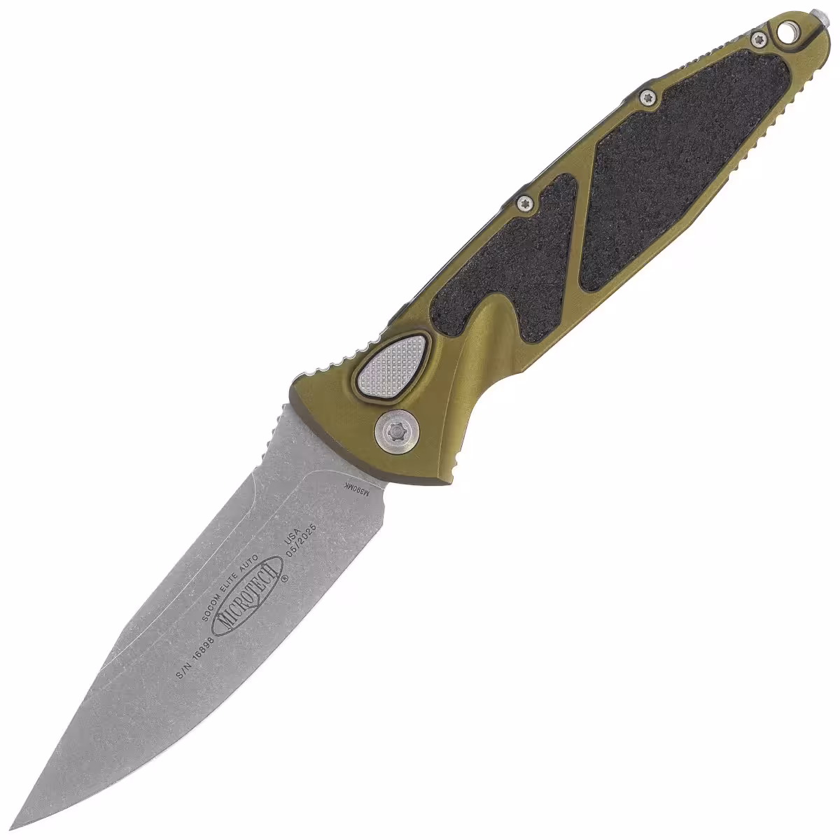 Microtech-Socom-Elite-Auto-S-E-Automatic-Knife-OD-Green-Aluminum-Apocalyptic-M390MK-by-Tony-Marfione-160A-10APOD