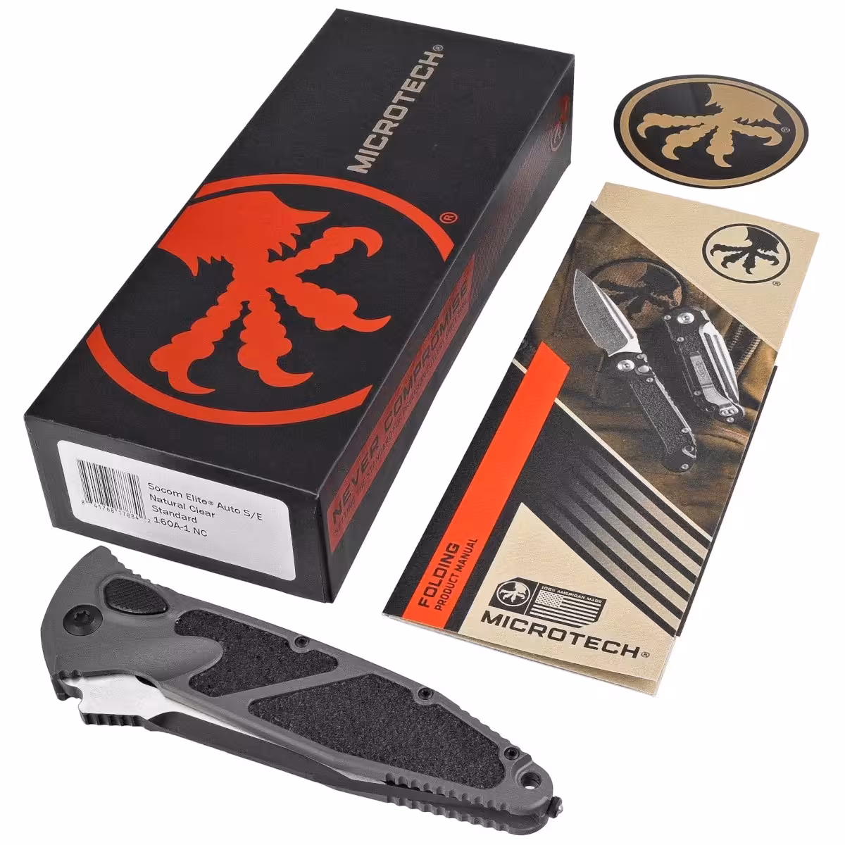Microtech-Socom-Elite-Auto-S-E-Natural-Clear-Aluminum-Black-M390MK-by-Tony-Marfione-160A-1NC