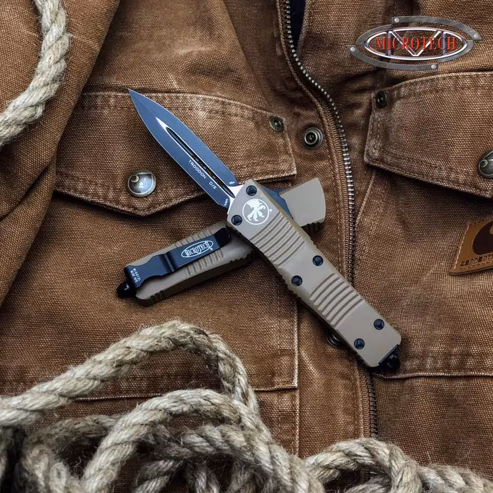 Vystřelovací Nůž Microtech Troodon Green Handle 138-1OD
