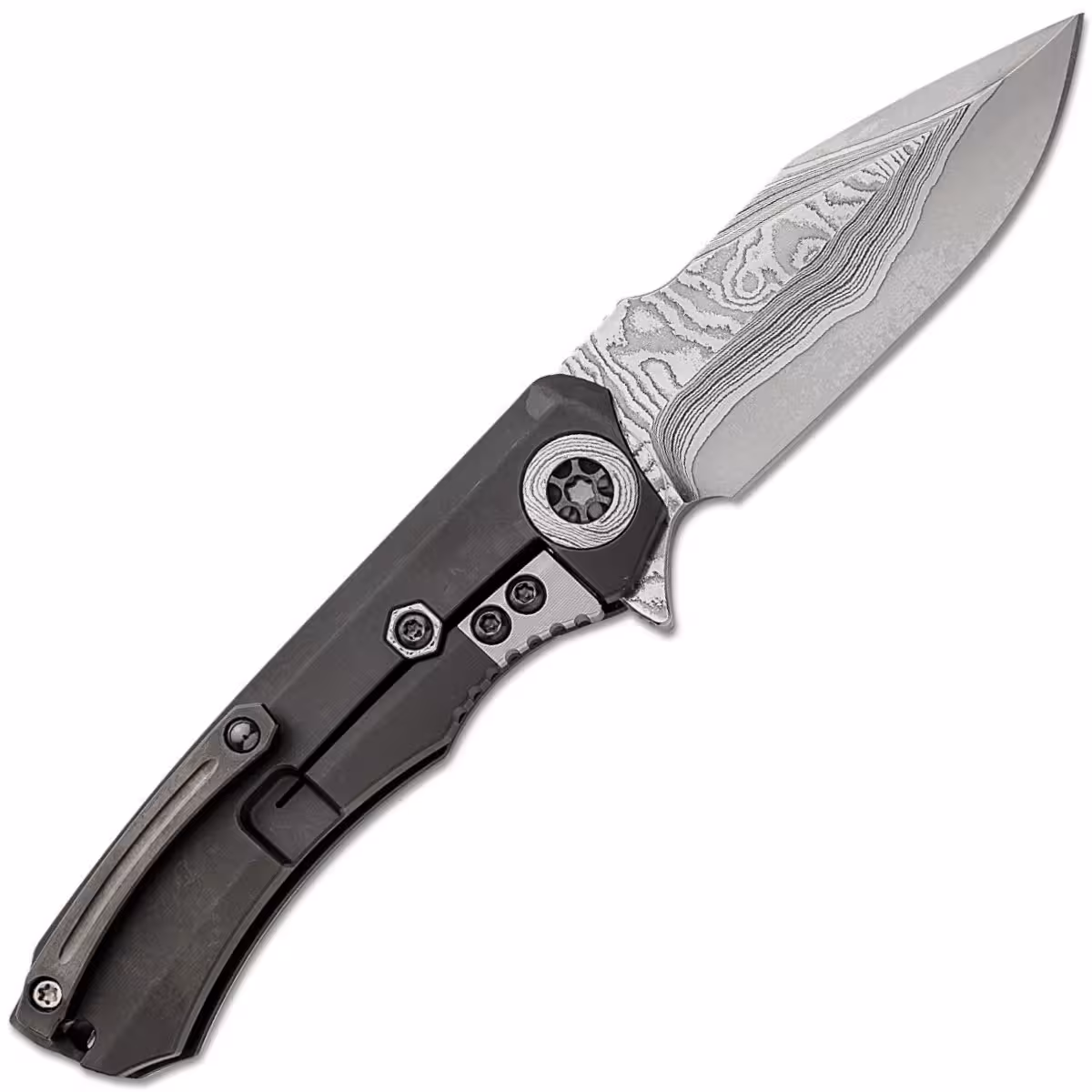 Heretic-Knives-Custom-Wraith-Manual-V.F.-Wood-Grain-San-Mai-Damascus