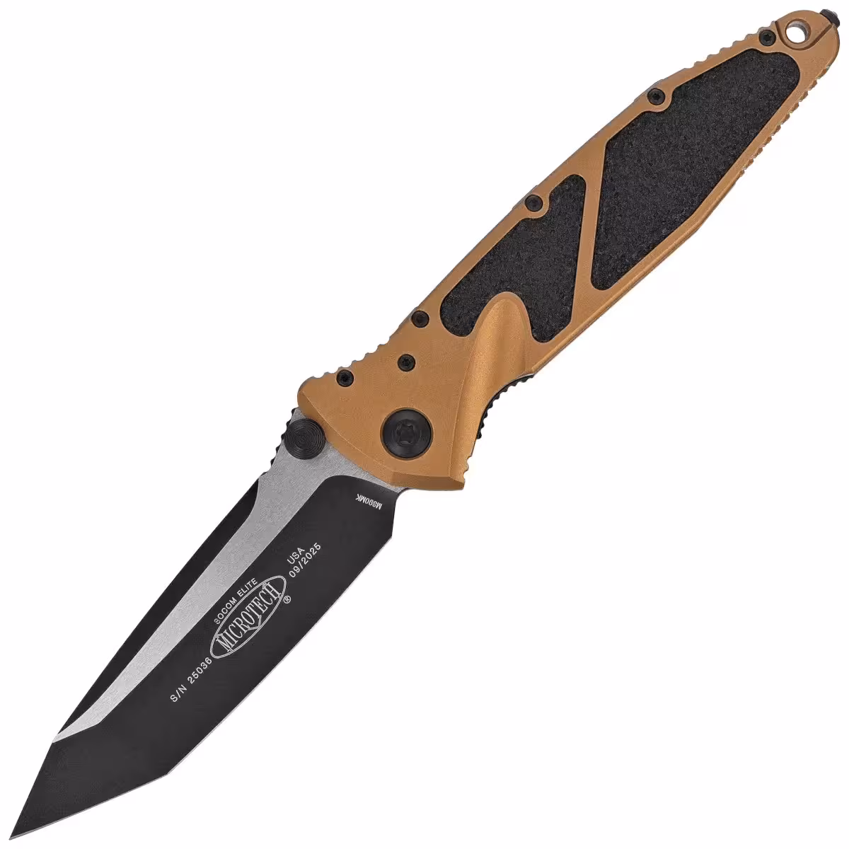 Microtech-Socom-Elite-T-E-M-Knife-Tan-Aluminum-Black-M390MK-by-Tony-Marfione-161-1TA