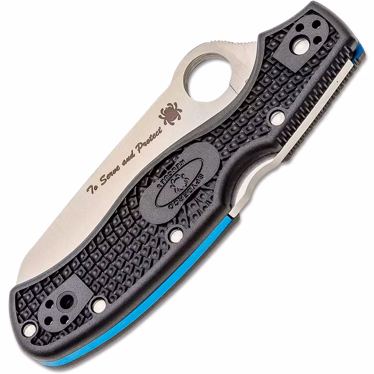 Spyderco-Rescue-3-Lightweight-Thin-Blue-Lin-C14FSBKBL3