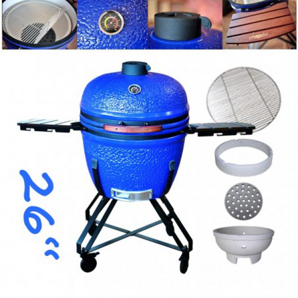 keramický gril kamado Dellinger Smoke&Fire 26" modrý
