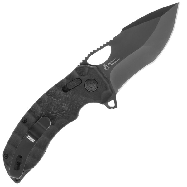 Couteau de fermeture SOG KIKU XR LTE BLACKOUT MICARTA CARBON – Image 2