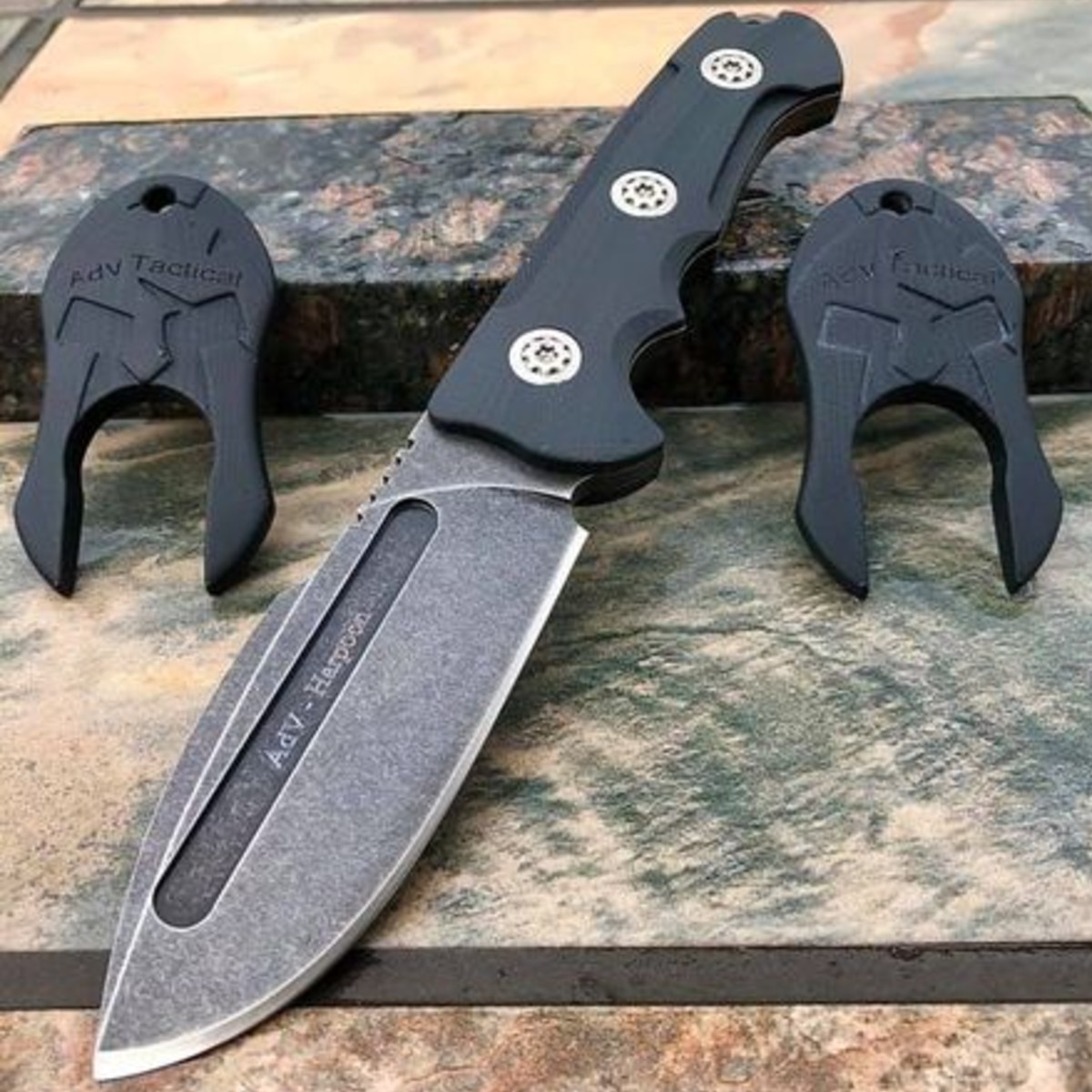 Harpoon-Fixed-Blade-Knife-Black-G-10