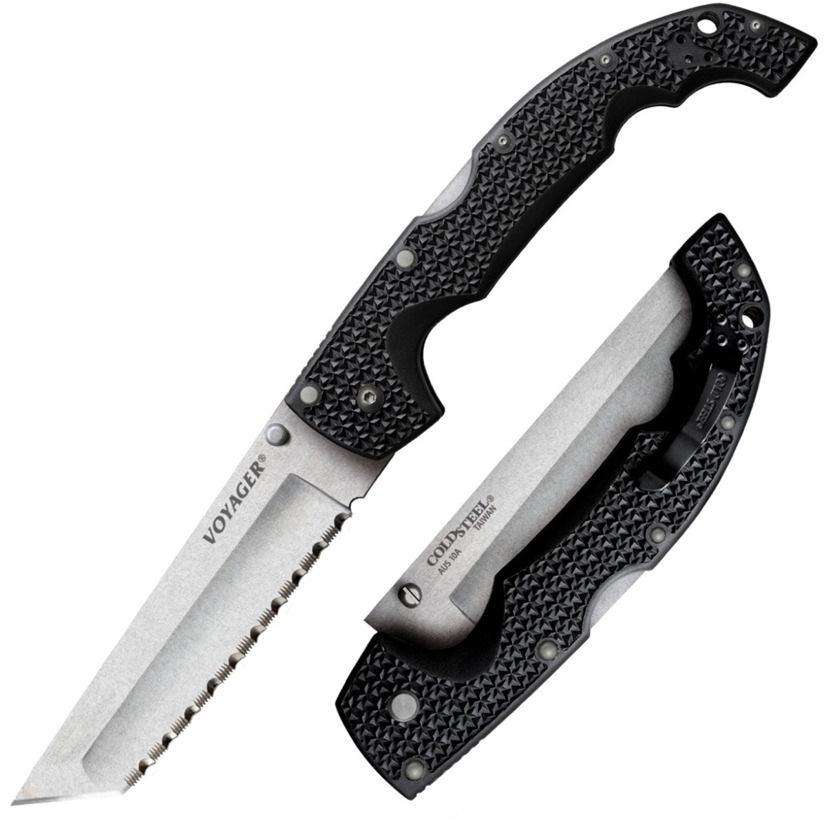 Coltello Chiudibile Cold Steel VOYAGER XL TANTO POINT - BORDO SEGHETTATO (AUS10A)