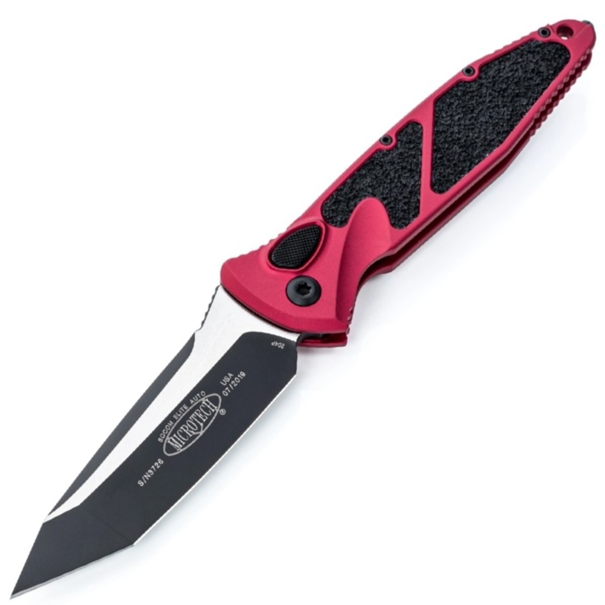 Schießmesser Microtech SOCOM Elite T/E Roter Griff, schwarze Klinge 161A-1RD