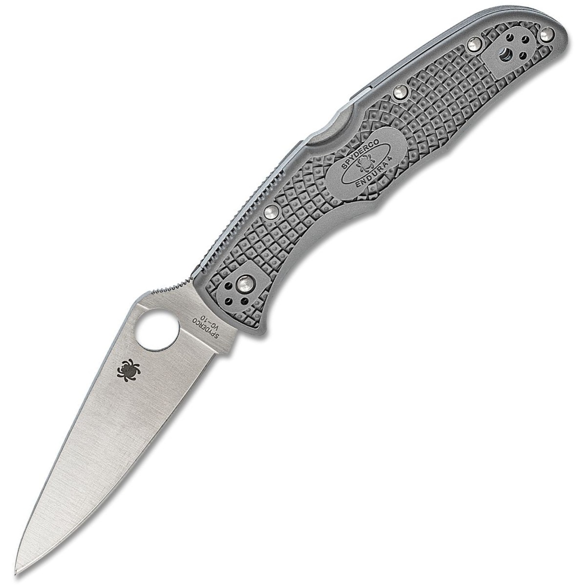 Spyderco-Endura-Flat-Ground-Gray-FRN-C10FPGY