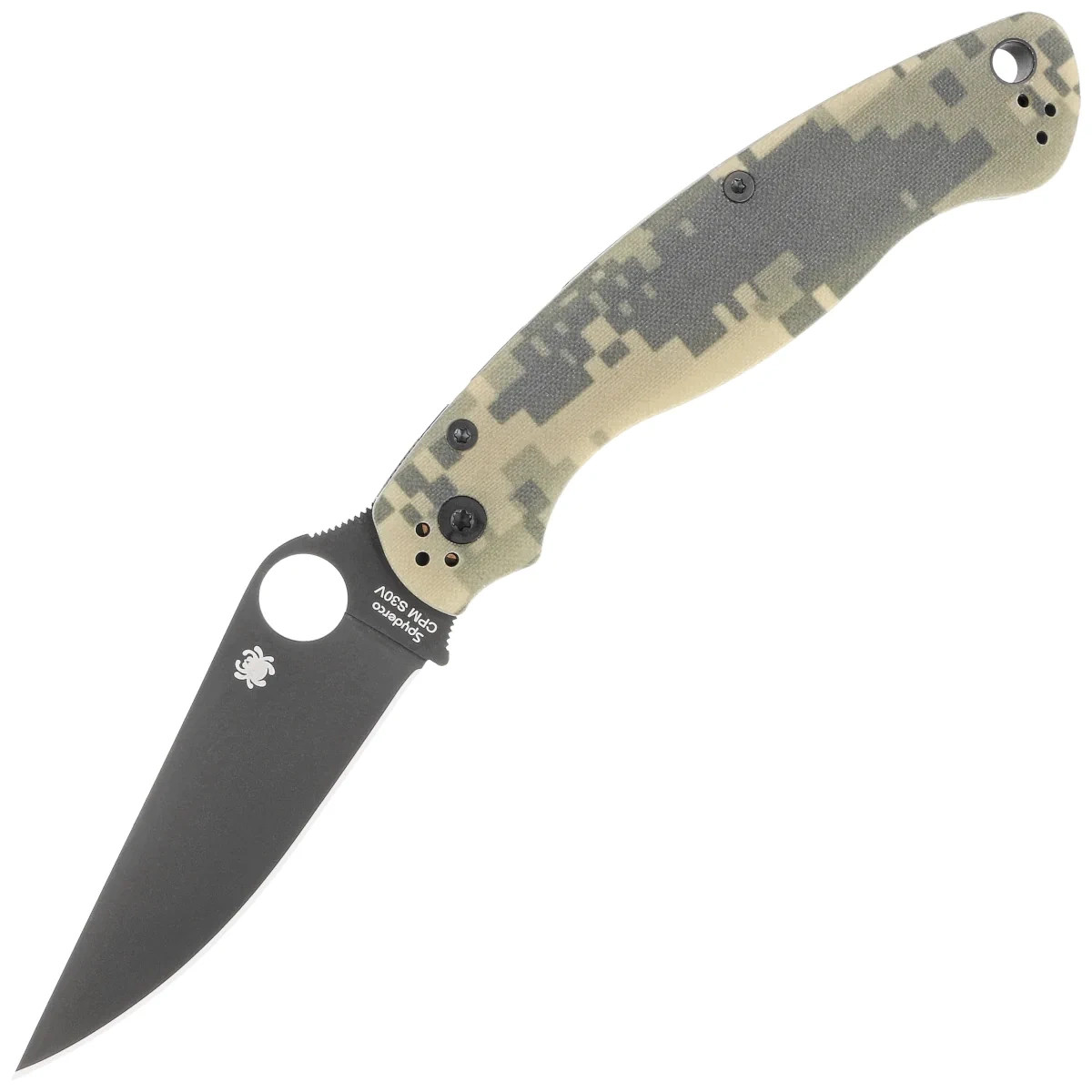 Spyderco-Military-2-Camo-G10-Black-DLC-CPM-S30V-Plain-C36GPCMOBK2