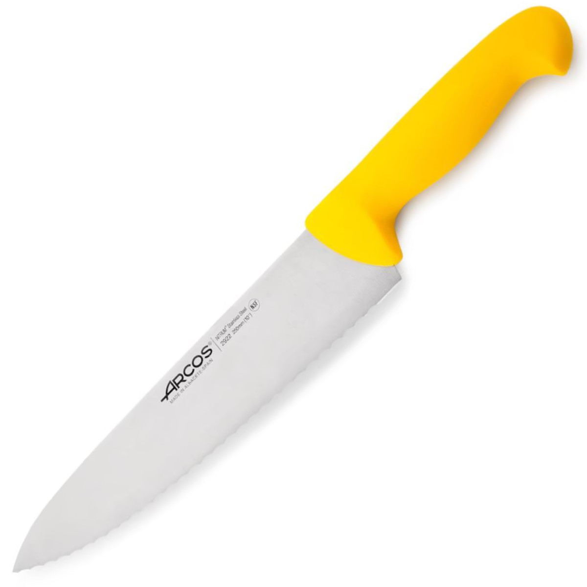 Arcos-Cocinero-Filo-Serrado-Color-Amarillo-Serie-2900-250mm